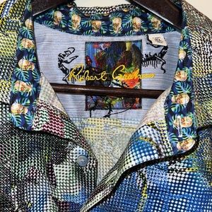 Colorful Embroidered Robert Graham Dress Shirt